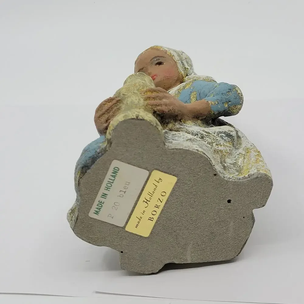 Girl with Vase Borzo Stone Sculpture Figurine Made in Holland